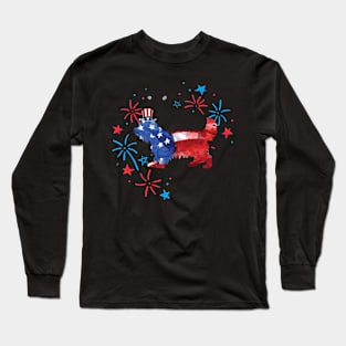 Yorkie Uncle Sam Hat 4Th Of July Long Sleeve T-Shirt